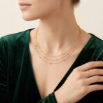 Gouden choker met balletjes