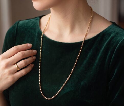 Geel gouden bolletjes collier