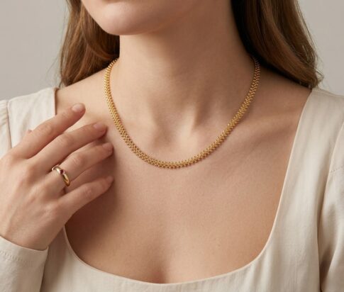Gouden bolletjes collier