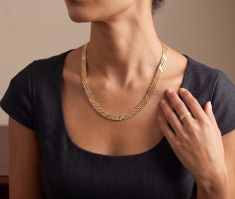 Bicolor goud collier