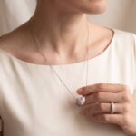 Wit gouden collier en harten hanger met diamanten