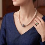 18 karaat gouden collier met parels
