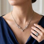 18 karaat wit gouden diamanten collier