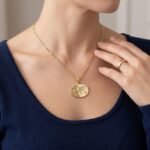 Gouden collier met wereldkaart hanger