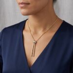 Bicolor gouden collier diamanten hanger