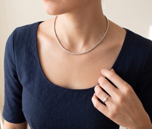 Christian 14 karaat wit gouden collier