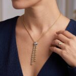 Bicolor gouden collier diamanten hanger