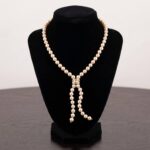 Parel collier met diamanten slot