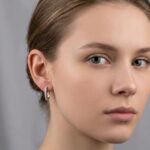 Wit gouden zirkonia oorbellen