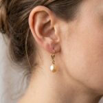 Gouden oorbellen met parel