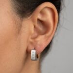 Bicolor creolen met diamant