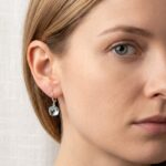 Wit gouden oorbellen met topaas