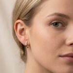 Geel gouden oorbellen met diamant