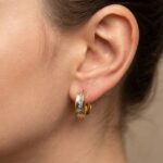 Bicolor oorbellen met diamanten