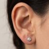 Gouden bicolor diamanten oorstekers