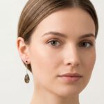Gouden oorbellen met rookkwarts