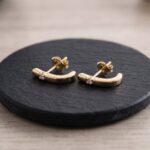 Geel gouden oorbellen met diamant