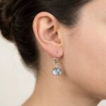 Wit gouden oorbellen met topaas