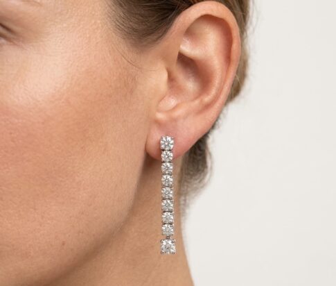 Wit gouden diamanten oorbellen