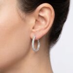 Wit gouden oorbellen met zirkonia