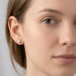 Atelier Christian wit gouden oorbellen met diamant