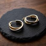 Gouden bicolor oorbellen