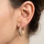 Bicolor oorbellen met zirkonia