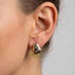 Gouden oorclips met diamant