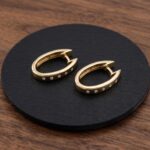 14 karaat gouden oorbellen met diamant
