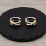 Bicolor gouden oorbellen met diamant
