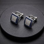 18 karaat oorbellen met saffier en diamanten