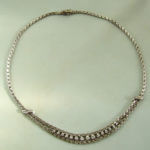 14 karaat wit gouden collier met diamanten