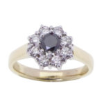 Gouden ring met Black and White Diamonds