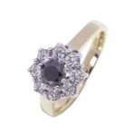 Gouden ring met Black and White Diamonds