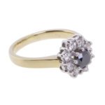 Gouden ring met Black and White Diamonds