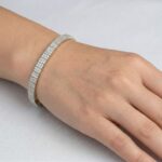 14 karaat geel- en wit gouden armband met zirkonia