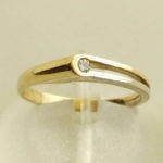 14 karaat bicolor ring met briljant