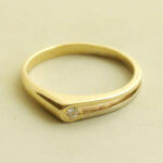14 karaat bicolor ring met briljant