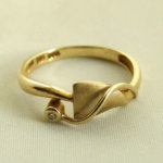 14 karaat geel gouden ring met diamant