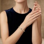 Gouden slavenarmband met zirkonia