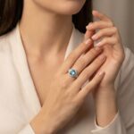 Zilveren ring met synthetische topaas