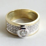 Bicolor ring met briljant geslepen diamanten