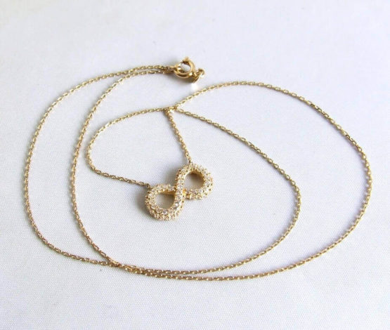 Gouden Infinity collier met zirkonia