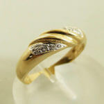 Occasion geel gouden ring met diamanten