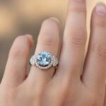 Zilveren ring met synthetische topaas