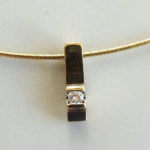 Geel- en wit gouden hanger met diamant