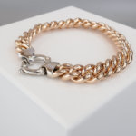 14 karaat gouden rosé en wit armband