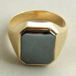 Geel gouden ring met hematiet