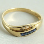 Gouden ring met saffier en diamant