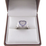 Wit gouden harten diamanten ring